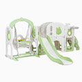 Keezi Kids Slide Swing Set Basketball Hoop Ring Football Outdoor Toys 140cm Green