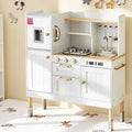 Keezi Kids Kitchen Play Set Wooden Pretend Toys Cooking Children Storage Golden