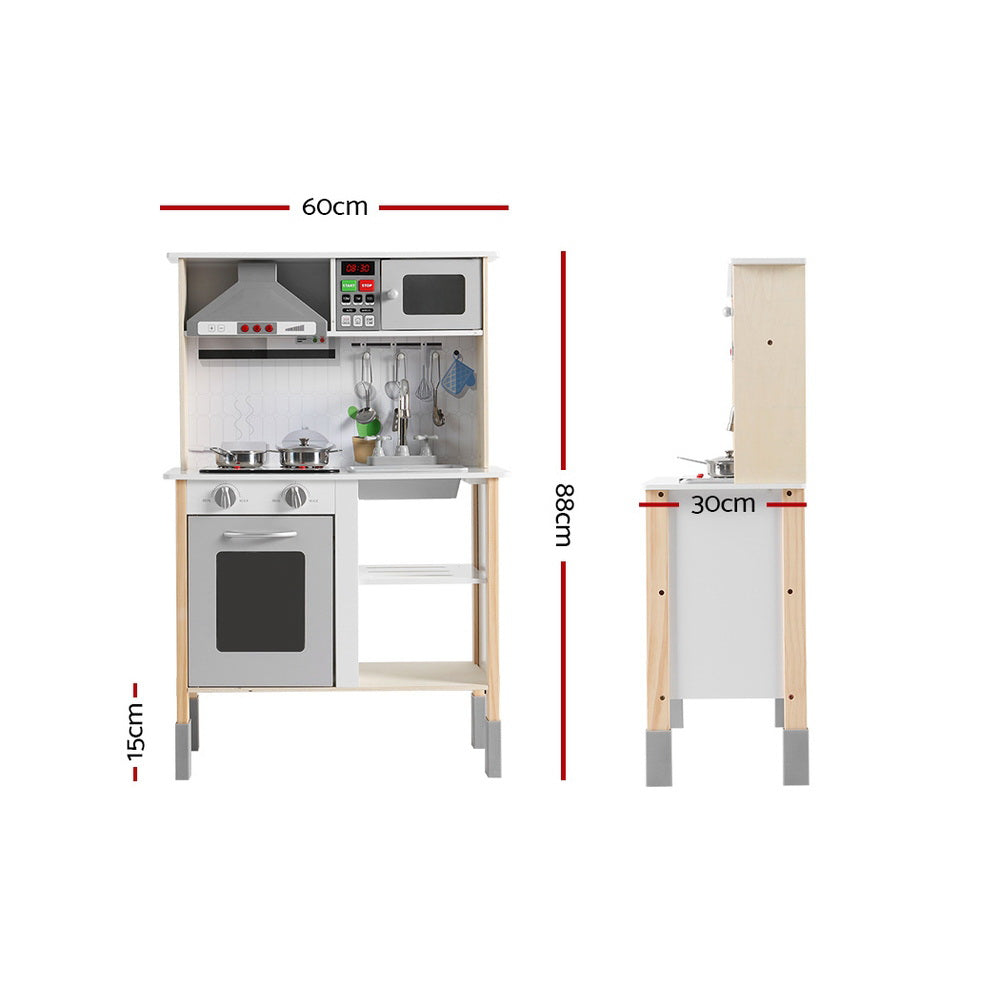 Keezi Kids Kitchen Play Set Wooden Pretend Toys Cooking Children